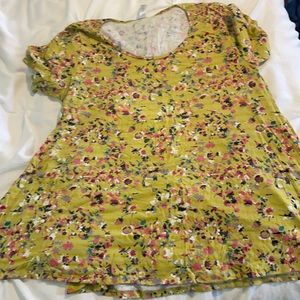 Lularoe yellow classic T size L with flowers